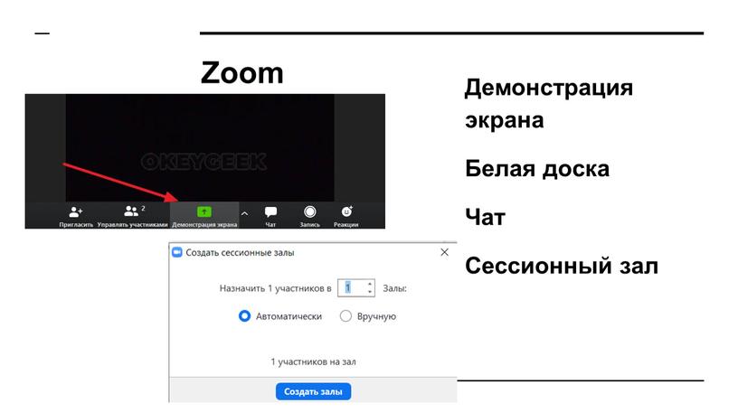 Zoom Демонстрация экрана Белая доска