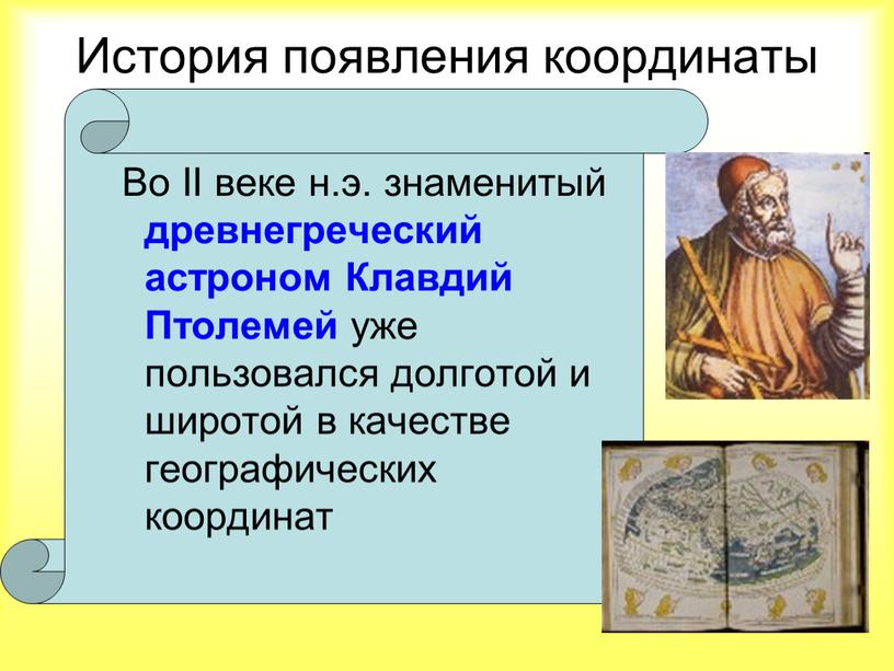 История появления координаты Во