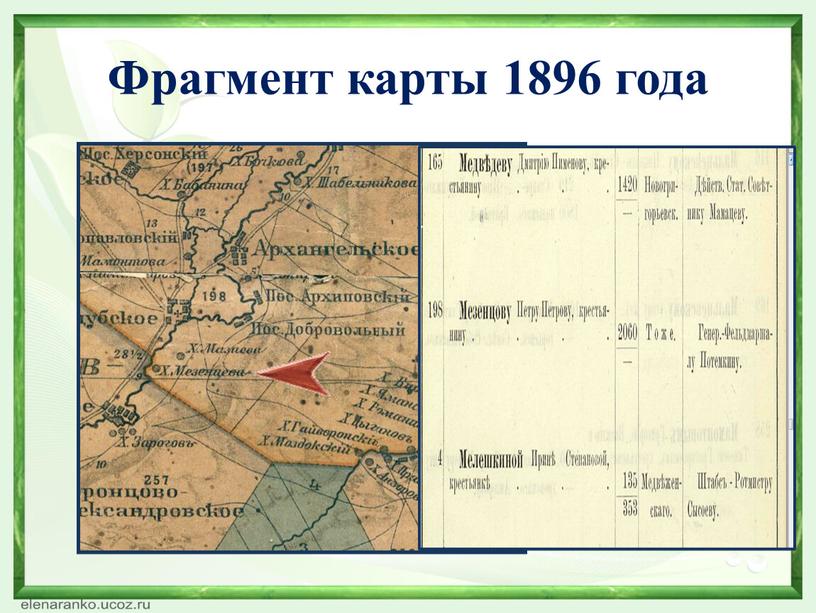 Фрагмент карты 1896 года