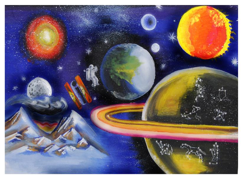 Презентация к уроку  "Космос далекий и близкий",Изобразительное искусство, 6 класс