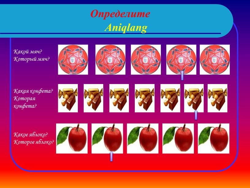 Какой мяч? Который мяч? Какая конфета?