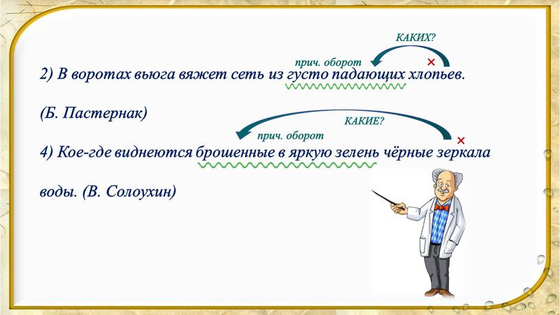 В воротах вьюга вяжет сеть из густо падающих хлопьев