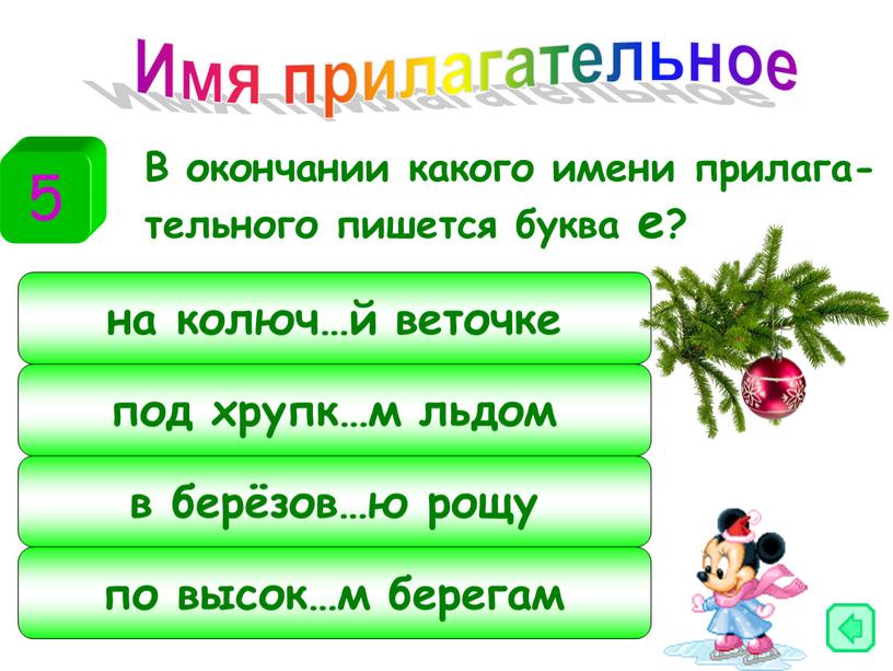 В окончании какого имени прилага-тельного пишется буква е?