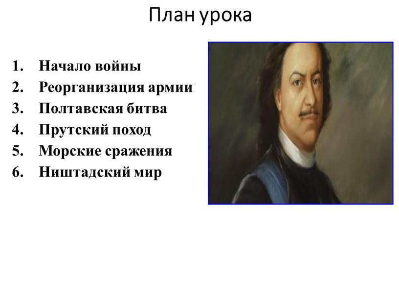 План урока Начало войны Реорганизация армии