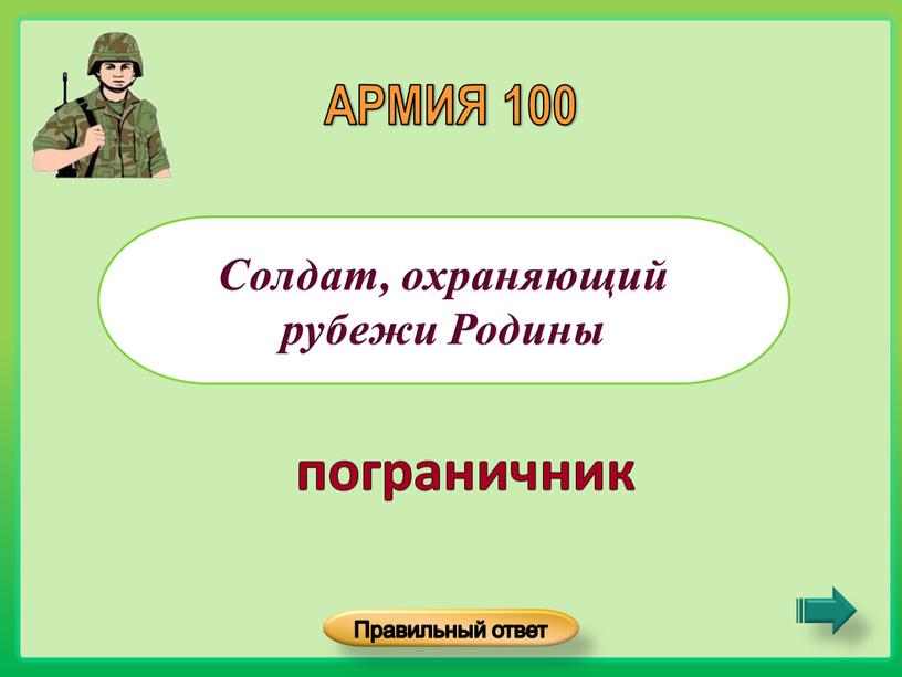 Солдат, охраняющий рубежи Родины