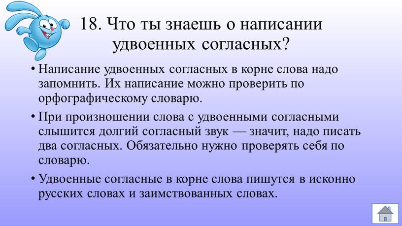 Что ты знаешь о написании удвоенных согласных?