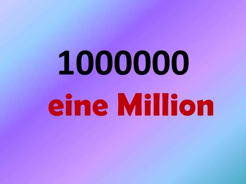 1000000 eine Million