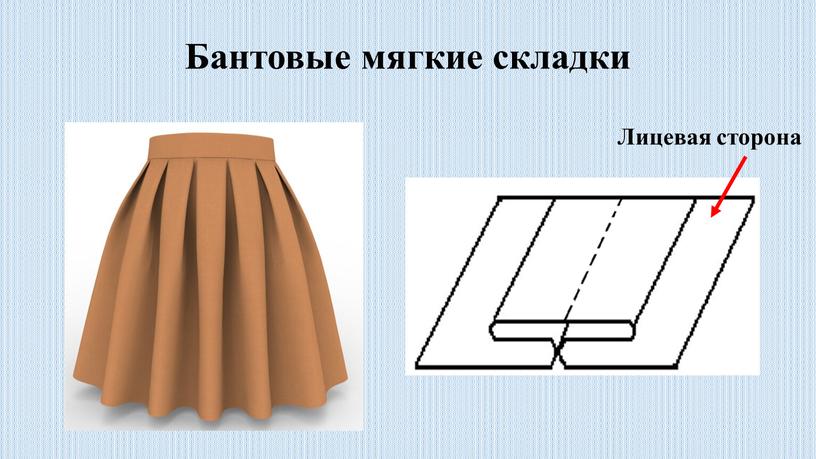 Бантовые мягкие складки Лицевая сторона