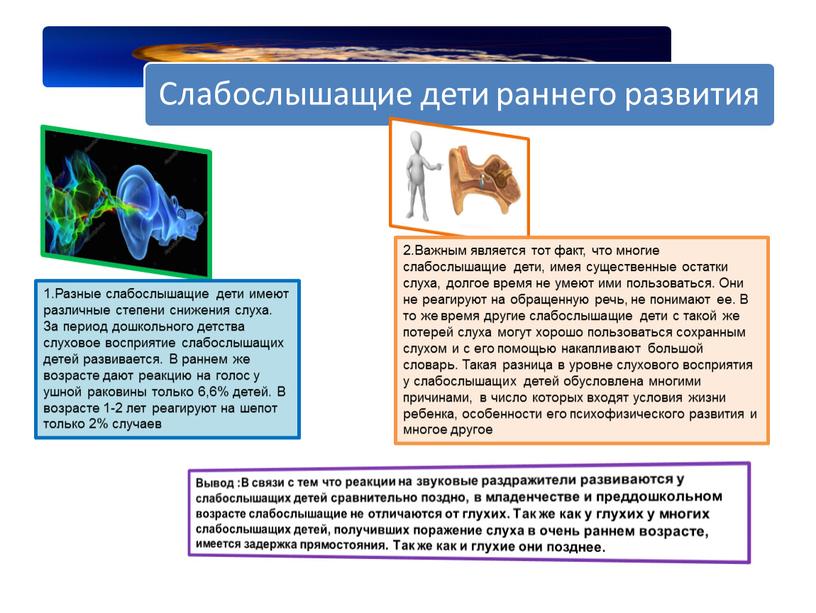 Разные слабослышащие дети имеют различные степени снижения слуха