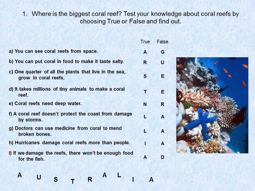 Where is the biggest coral reef?