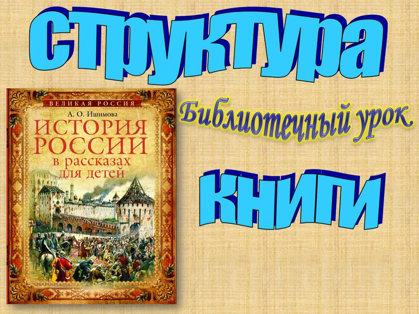 структура книги Библиотечный урок