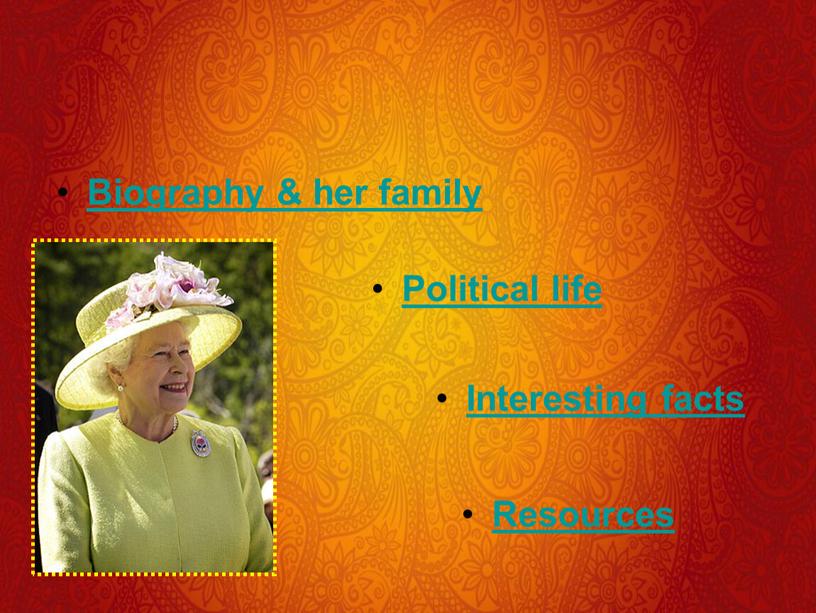 Biography & her family Political life