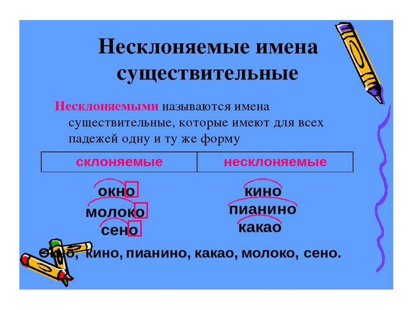 Несклоняемые имена существительные