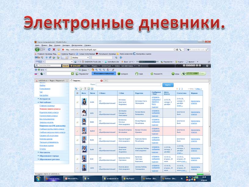 Электронные дневники.