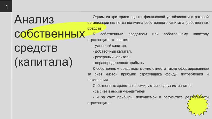 Анализ собственных средств (капитала) 15