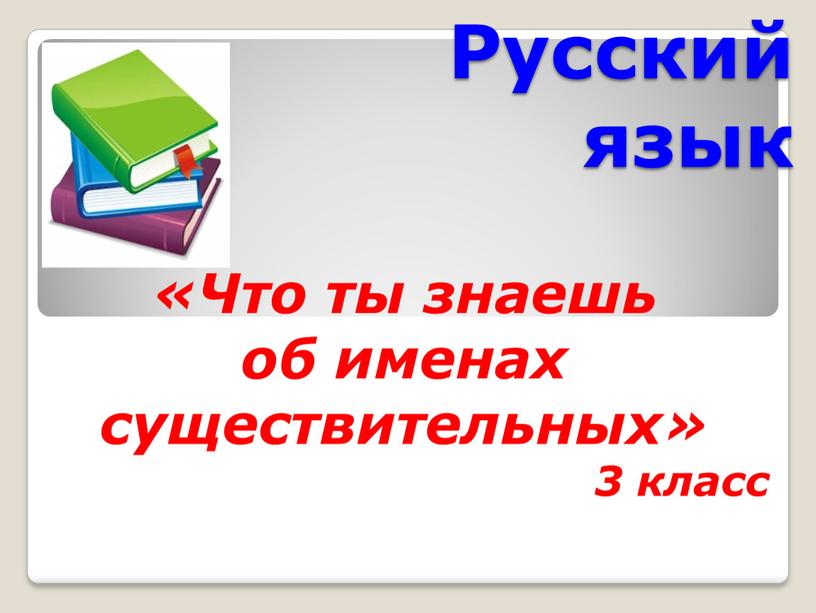 Русский язык «Что ты знаешь об именах существительных» 3 класс