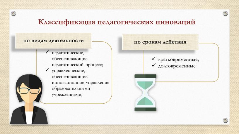 Классификация педагогических инноваций