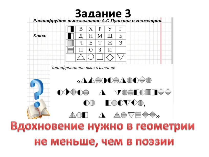 Задание 3 Вдохновение нужно в геометрии не меньше, чем в поэзии