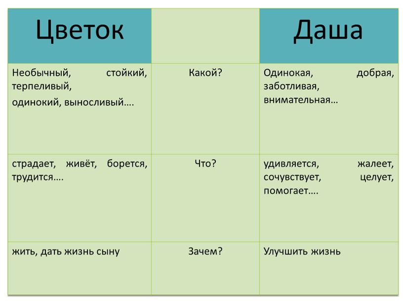 Цветок Даша Необычный, стойкий, терпеливый, одинокий, выносливый…