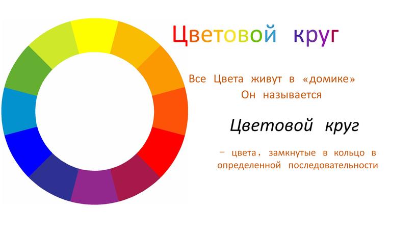 Все Цвета живут в «домике» Он называется