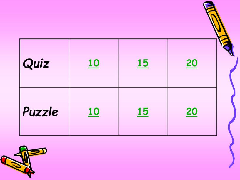 Quiz 10 15 20 Puzzle