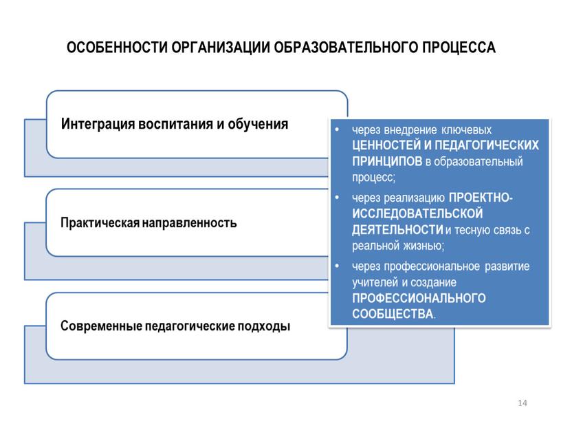 ОСОБЕННОСТИ ОРГАНИЗАЦИИ ОБРАЗОВАТЕЛЬНОГО