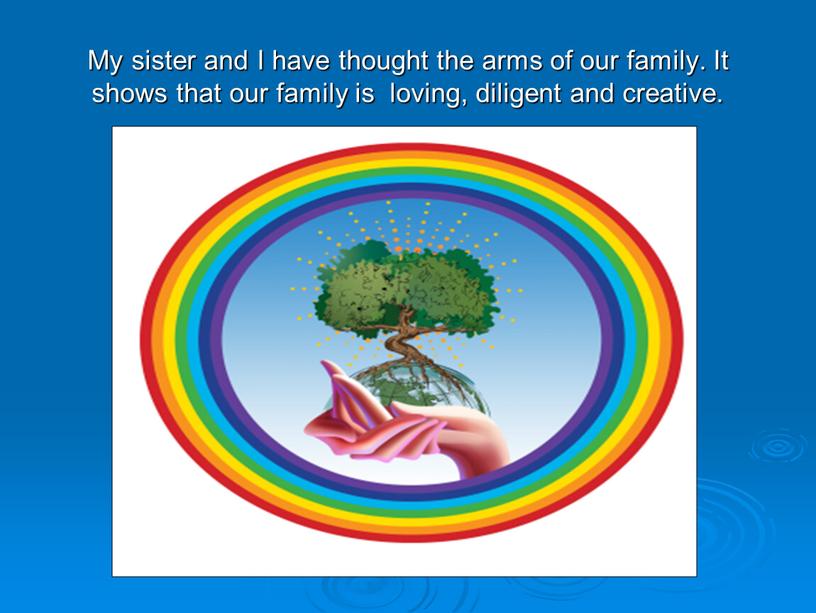 My sister and I have thought the arms of our family