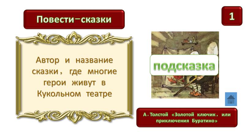 Повести-сказки А.Толстой «Золотой ключик, или приключения