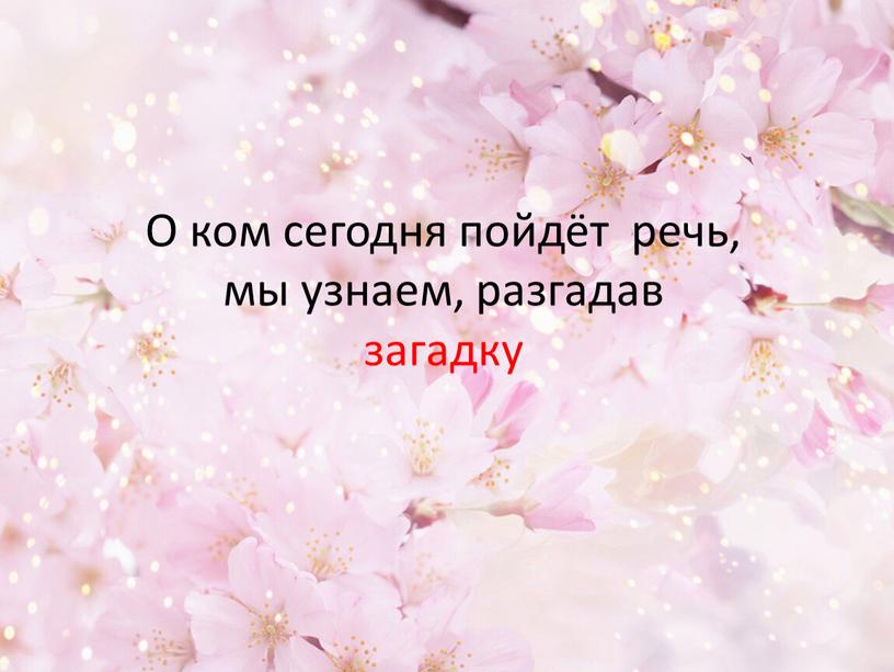 О ком сегодня пойдёт речь, мы узнаем, разгадав загадку