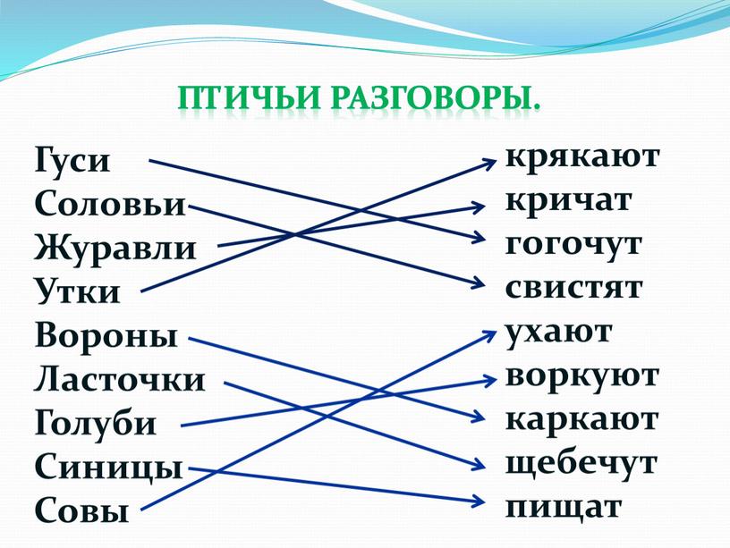 Гуси Соловьи Журавли Утки Вороны