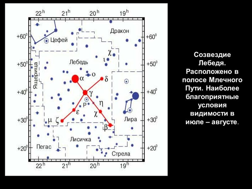 Созвездие Лебедя. Расположено в полосе