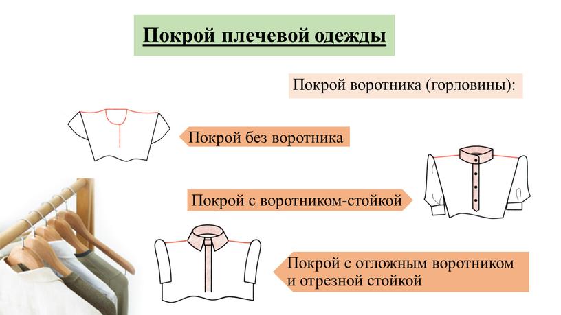 Покрой воротника (горловины): Покрой плечевой одежды