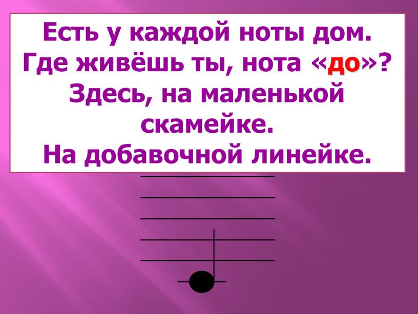 Есть у каждой ноты дом. Где живёшь ты, нота «до»?