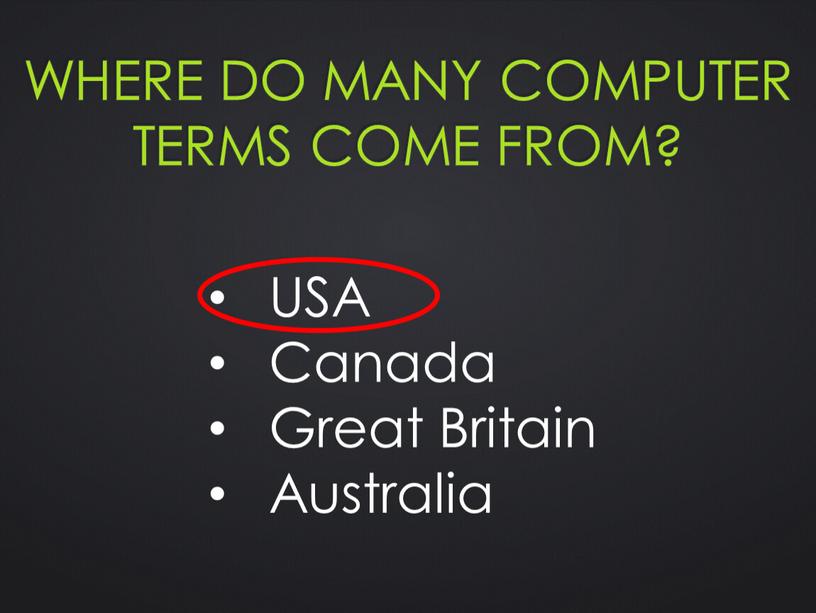 Where do many computer terms come from?