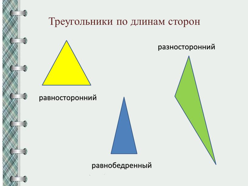 Треугольники по длинам сторон равнобедренный равносторонний разносторонний