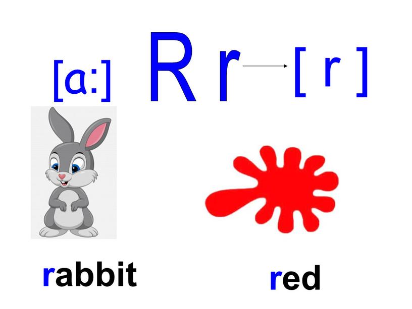 R r [ r ] rabbit red [a:]
