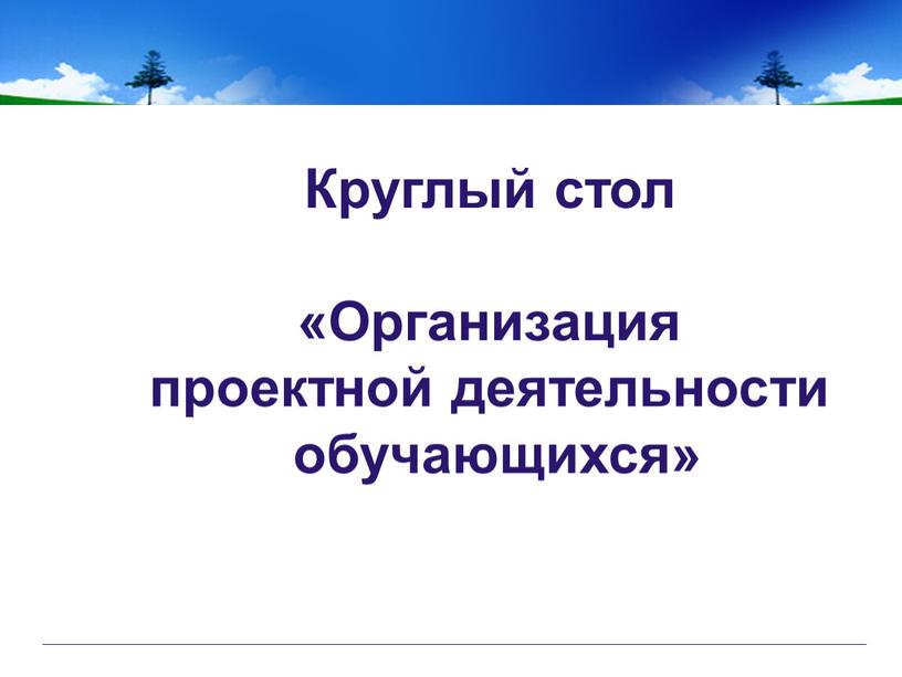 Круглый стол «Организация проектной деятельности обучающихся»