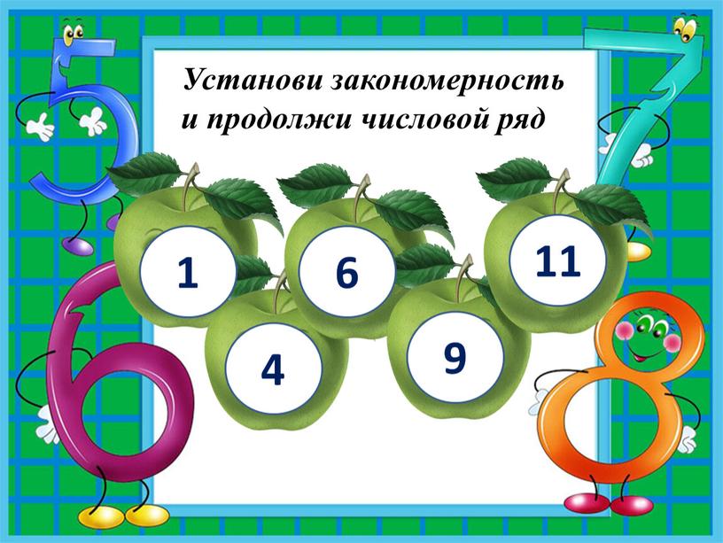 Установи закономерность и продолжи числовой ряд