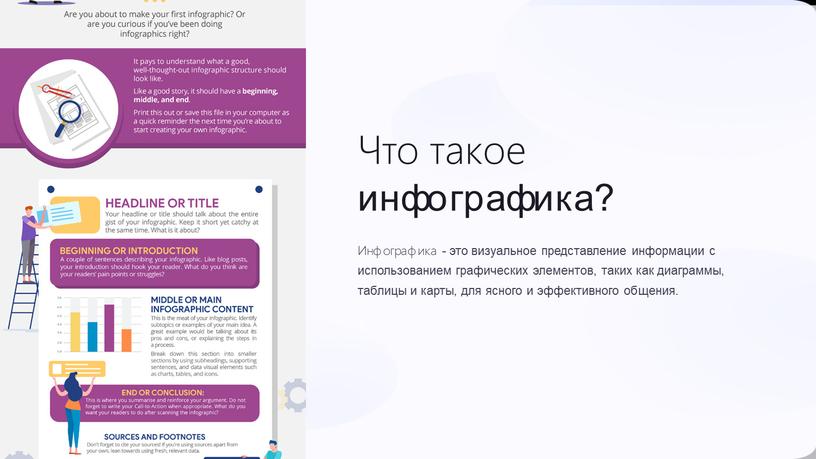 Что такое инфографика? Инфографика - это визуальное представление информации с использованием графических элементов, таких как диаграммы, таблицы и карты, для ясного и эффективного общения