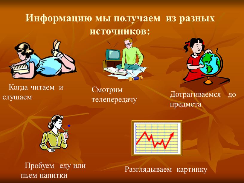 Информацию мы получаем из разных источников: