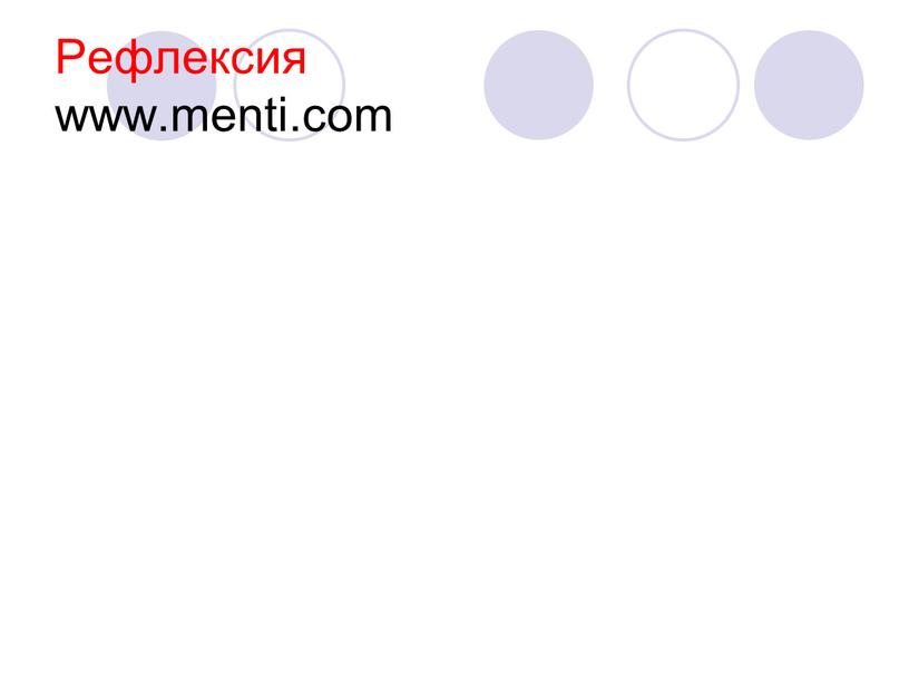 Рефлексия www.menti.com