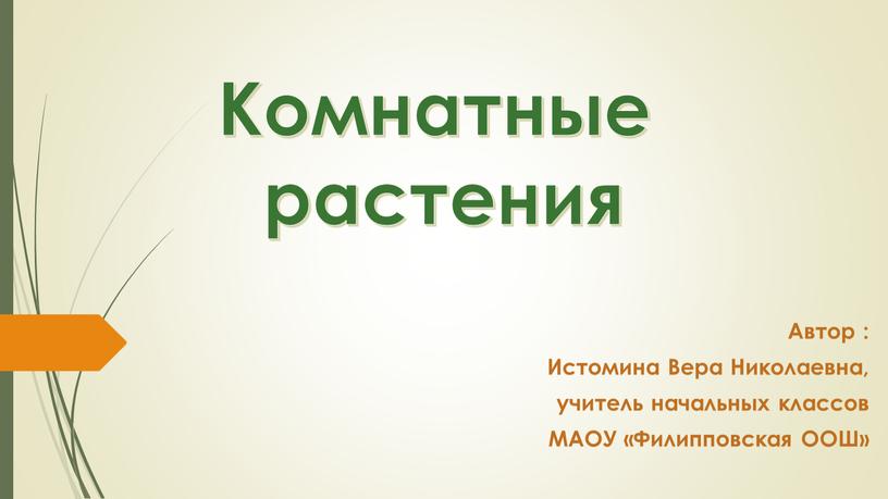 Автор : Истомина Вера Николаевна, учитель начальных классов