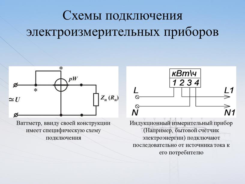Схемы подключения электроизмерительных приборов
