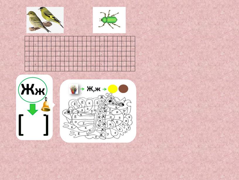 Презентация "Знакомство с буквой Ж, ж и звуком [ж] "