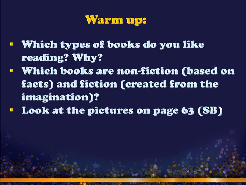 Which types of books do you like reading?