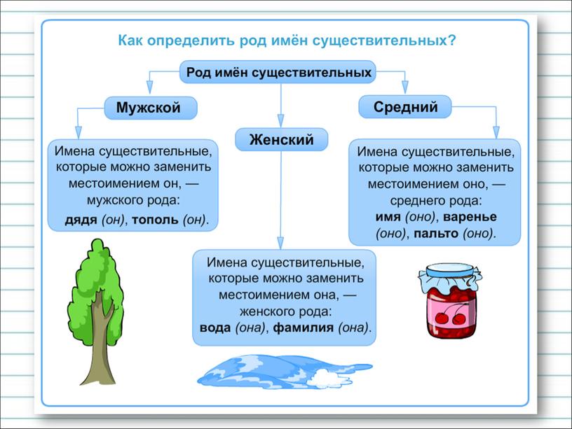 Род имени существительного 3 класс