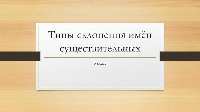 Типы склонения имён существительных 5 класс