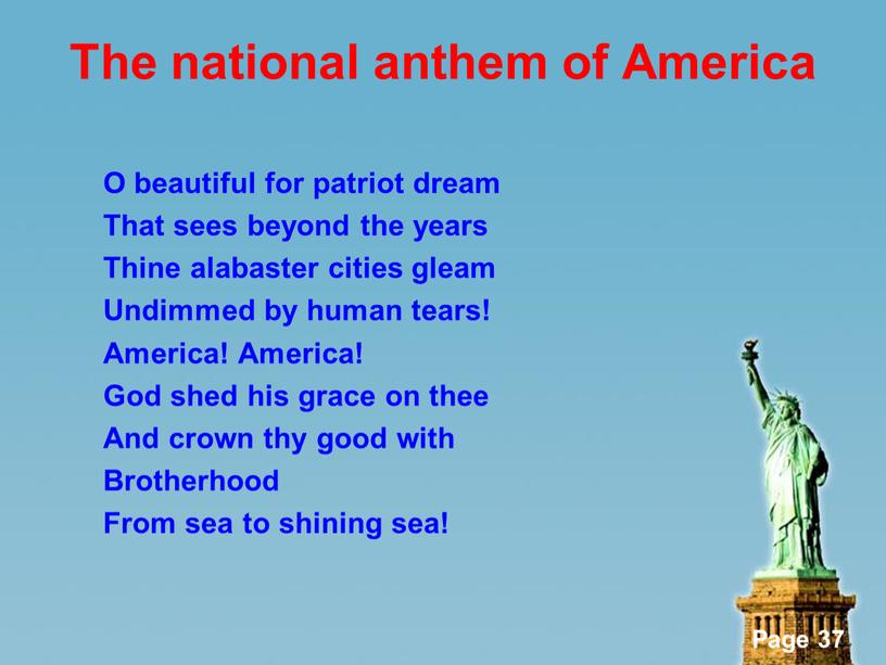 The national anthem of America