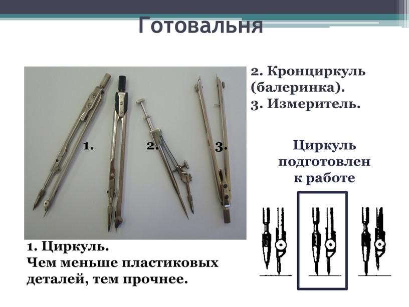 Готовальня 1. Циркуль. Чем меньше пластиковых деталей, тем прочнее