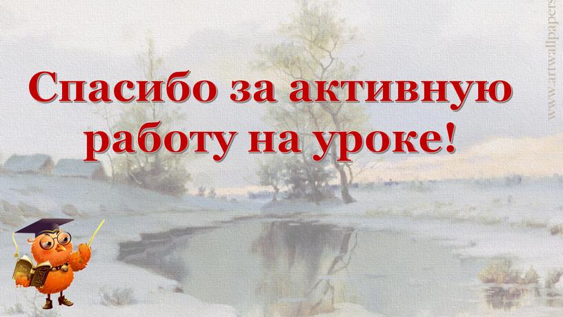 Спасибо за активную работу на уроке!